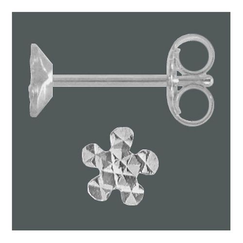 Ohrstecker Blume 4,0 mm diamantiert 925 Silber