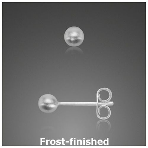 Ohrstecker Ohrringe Kugel Frost-Finished 5,0 mm 1 Paar 925 Silber