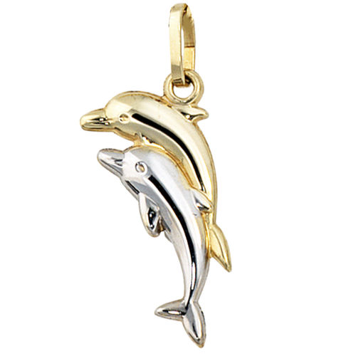 Delfin Anhänger Gold 333 und 40 cm langen verschied. Goldketten