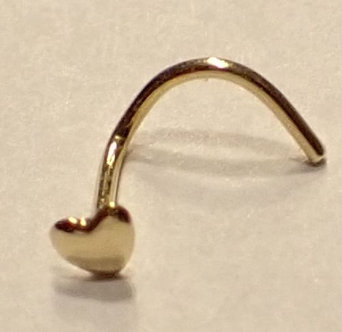Nasenpiercing Herz 2,4 mm 750 Gold Hochglanz poliert Spirale